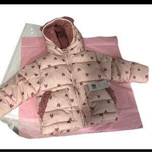 Jessica Simpson Pink Heart Puffer Jacket for Kids